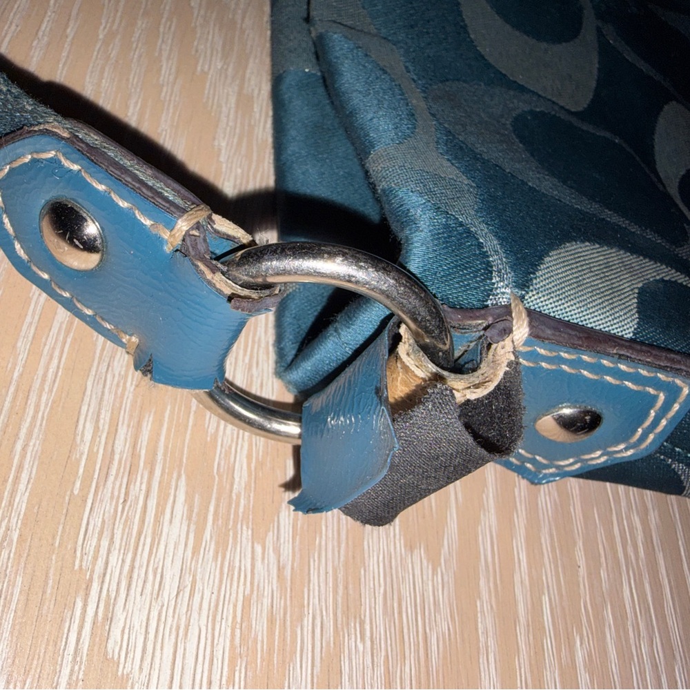 Coach Rehab Dark Teal and Gray Crossbody& Shoulder Bag - Picture 5 of 14